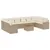 Produktbild 2 för Loungegrupp för trädgården m. dynor 11 delar beige konstrotting