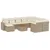 Produktbild 2 för Loungegrupp för trädgården m. dynor 11 delar beige konstrotting