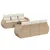 Produktbild 2 för Matgrupp för trädgården med dynor 7 delar beige konstrotting