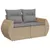 Produktbild 3 för Loungegrupp för trädgården m. dynor 11 delar beige konstrotting