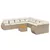 Produktbild 2 för Loungegrupp för trädgården m. dynor 11 delar beige konstrotting