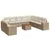 Produktbild 2 för Loungegrupp för trädgården m. dynor 11 delar beige konstrotting