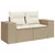 Produktbild 3 för Soffgrupp för trädgården med dynor 9 delar beige konstrotting