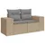 Produktbild 3 för Loungegrupp för trädgården m. dynor 11 delar beige konstrotting