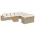 Produktbild 2 för Loungegrupp för trädgården m. dynor 11 delar beige konstrotting