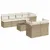 Produktbild 2 för Matgrupp för trädgården med dynor 8 delar beige konstrotting