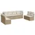 Produktbild 2 för Matgrupp för trädgården med dynor 8 delar beige konstrotting