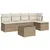 Produktbild 2 för Soffgrupp för trädgården med dynor 6 delar beige konstrotting