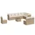 Produktbild 2 för Loungegrupp för trädgården m. dynor 11 delar beige konstrotting
