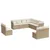 Produktbild 2 för Loungegrupp för trädgården m. dynor 11 delar beige konstrotting