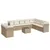 Produktbild 2 för Loungegrupp för trädgården m. dynor 11 delar beige konstrotting