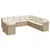 Produktbild 2 för Loungegrupp för trädgården m. dynor 11 delar beige konstrotting