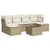 Produktbild 2 för Matgrupp för trädgården med dynor 7 delar beige konstrotting