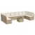 Produktbild 2 för Loungegrupp för trädgården m. dynor 11 delar beige konstrotting