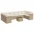 Produktbild 2 för Loungegrupp för trädgården m. dynor 11 delar beige konstrotting