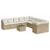 Produktbild 2 för Loungegrupp för trädgården m. dynor 11 delar beige konstrotting