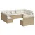 Produktbild 2 för Loungegrupp för trädgården m. dynor 11 delar beige konstrotting