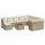Produktbild 2 för Loungegrupp för trädgården m. dynor 11 delar beige konstrotting