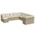 Produktbild 2 för Loungegrupp för trädgården m. dynor 11 delar beige konstrotting