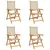 Produktbild 2 för Justerbara trädgårdsstolar 4 st beige konstrotting/massivt trä
