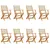 Produktbild 2 för Hopfällbara trädgårdsstolar 8 st beige konstrotting/massivt trä