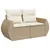 Produktbild 3 för Loungegrupp för trädgården m. dynor 11 delar beige konstrotting