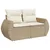 Produktbild 3 för Loungegrupp för trädgården m. dynor 11 delar beige konstrotting