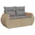 Produktbild 3 för Loungegrupp för trädgården m. dynor 11 delar beige konstrotting