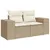 Produktbild 4 för Matgrupp för trädgården med dynor 8 delar beige konstrotting