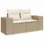 Produktbild 3 för Soffgrupp för trädgården med dynor 5 delar beige konstrotting