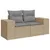Produktbild 3 för Loungegrupp för trädgården m. dynor 11 delar beige konstrotting