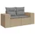 Produktbild 3 för Loungegrupp för trädgården m. dynor 11 delar beige konstrotting