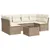 Produktbild 2 för Matgrupp för trädgården med dynor 7 delar beige konstrotting