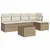Produktbild 2 för Soffgrupp för trädgården med dynor 6 delar beige konstrotting