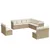 Produktbild 2 för Loungegrupp för trädgården m. dynor 11 delar beige konstrotting