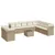 Produktbild 2 för Loungegrupp för trädgården m. dynor 11 delar beige konstrotting