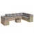Produktbild 2 för Loungegrupp för trädgården m. dynor 11 delar beige konstrotting