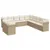Produktbild 2 för Loungegrupp för trädgården m. dynor 11 delar beige konstrotting