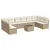 Produktbild 2 för Loungegrupp för trädgården m. dynor 11 delar beige konstrotting