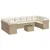 Produktbild 2 för Loungegrupp för trädgården m. dynor 11 delar beige konstrotting