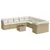 Produktbild 2 för Loungegrupp för trädgården m. dynor 11 delar beige konstrotting