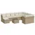 Produktbild 2 för Loungegrupp för trädgården m. dynor 11 delar beige konstrotting