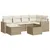 Produktbild 2 för Matgrupp för trädgården med dynor 7 delar beige konstrotting