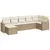 Produktbild 2 för Matgrupp för trädgården med dynor 7 delar beige konstrotting