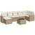 Produktbild 2 för Matgrupp för trädgården med dynor 8 delar beige konstrotting