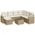 Produktbild 2 för Matgrupp för trädgården med dynor 8 delar beige konstrotting