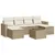 Produktbild 2 för Matgrupp för trädgården med dynor 7 delar beige konstrotting