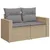 Produktbild 5 för Loungegrupp för trädgården m. dynor 11 delar beige konstrotting