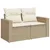 Produktbild 6 för Loungegrupp för trädgården m. dynor 11 delar beige konstrotting