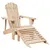 Produktbild 2 för Adirondackstol med fotstöd massivt granträ rosa